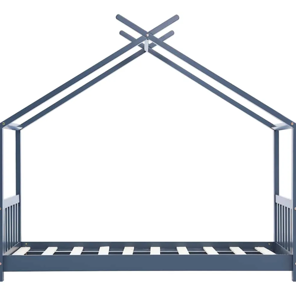 vidaXL Kinderbedframe massief grenenhout grijs 70x140 cm