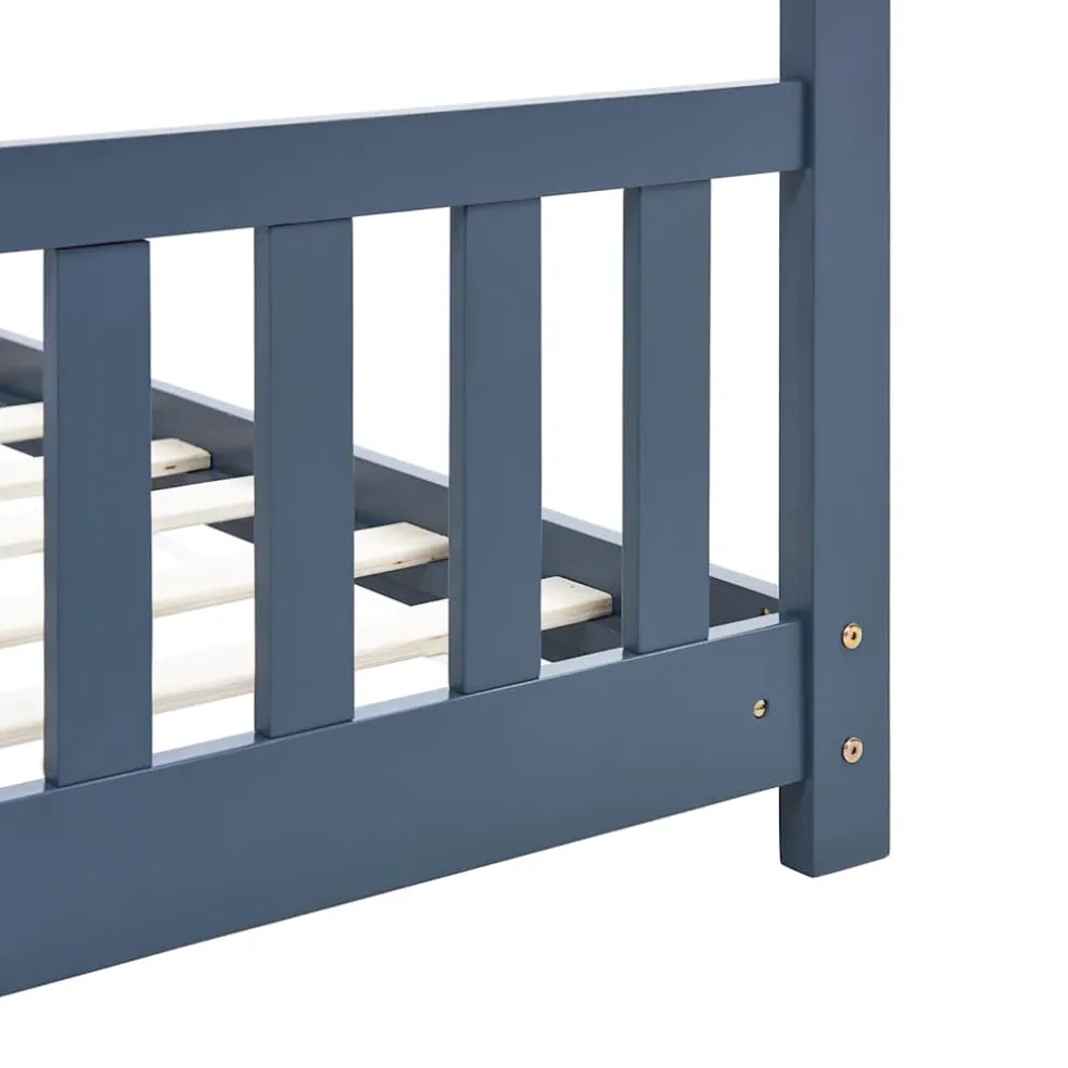 vidaXL Kinderbedframe massief grenenhout grijs 70x140 cm