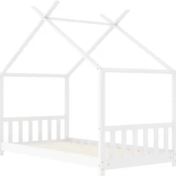 vidaXL Kinderbedframe massief grenenhout wit 70x140 cm