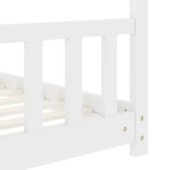vidaXL Kinderbedframe massief grenenhout wit 70x140 cm