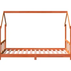 vidaXL Kinderbedframe massief grenenhout wasbruin 90x190 cm