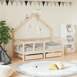 vidaXL Kinderbedframe met lades 80x200 cm massief grenenhout