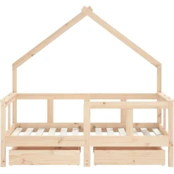 vidaXL Kinderbedframe met lades 80x200 cm massief grenenhout