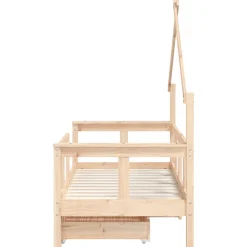 vidaXL Kinderbedframe met lades 80x200 cm massief grenenhout