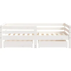vidaXL Kinderbedframe met lades 80x200 cm massief grenenhout wit