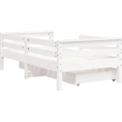 vidaXL Kinderbedframe met lades 80x200 cm massief grenenhout wit