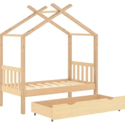 vidaXL Kinderbedframe met lade massief grenenhout 70x140 cm