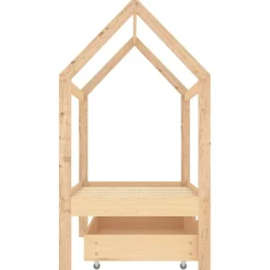 vidaXL Kinderbedframe met lade massief grenenhout 70x140 cm