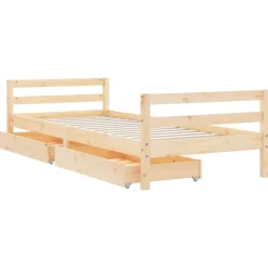 vidaXL Kinderbedframe met lades 80x200 cm massief grenenhout