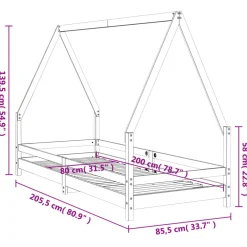 vidaXL Kinderbedframe 80x200 cm massief grenenhout