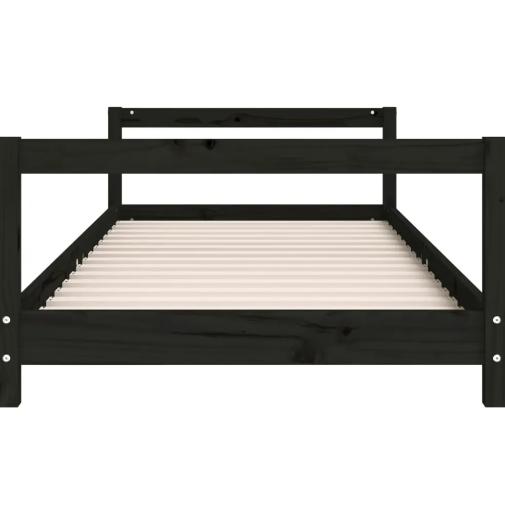 vidaXL Kinderbedframe 90x200 cm massief grenenhout zwart