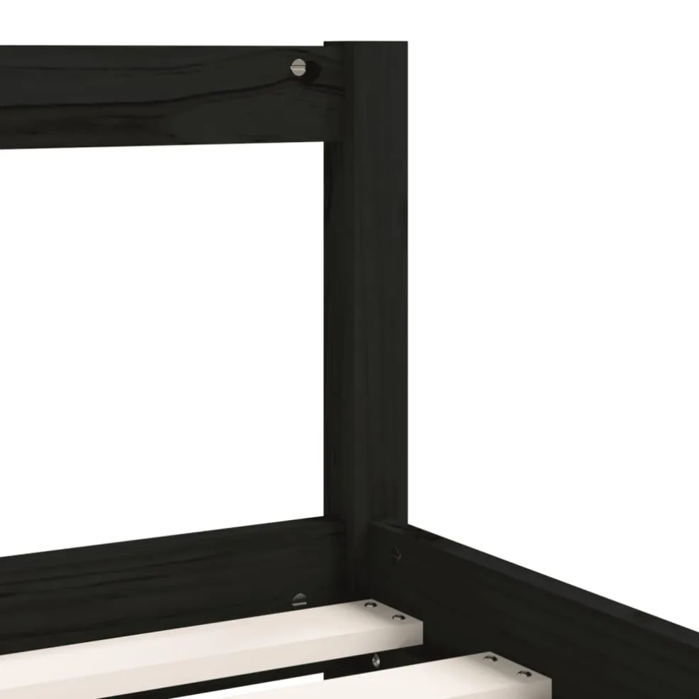 vidaXL Kinderbedframe 90x200 cm massief grenenhout zwart