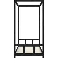 vidaXL Kinderbedframe 90x190 cm massief grenenhout zwart