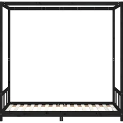 vidaXL Kinderbedframe 90x190 cm massief grenenhout zwart