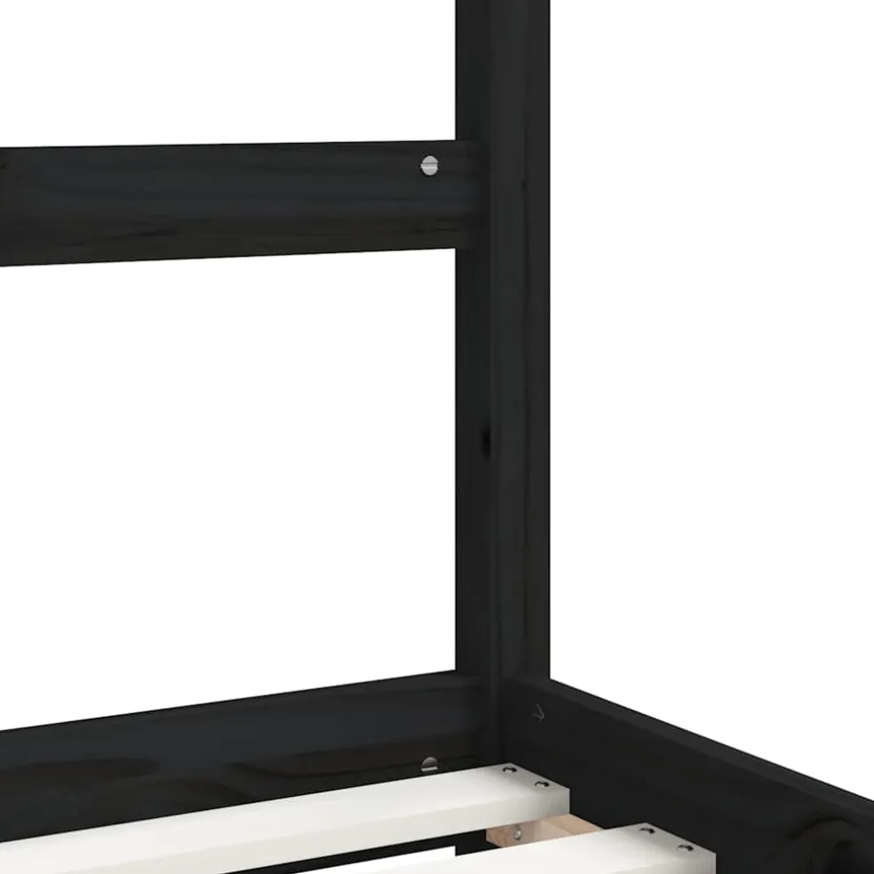 vidaXL Kinderbedframe 90x190 cm massief grenenhout zwart