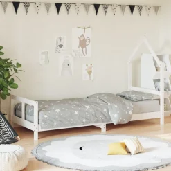 vidaXL Kinderbedframe 80x160 cm massief grenenhout zwart