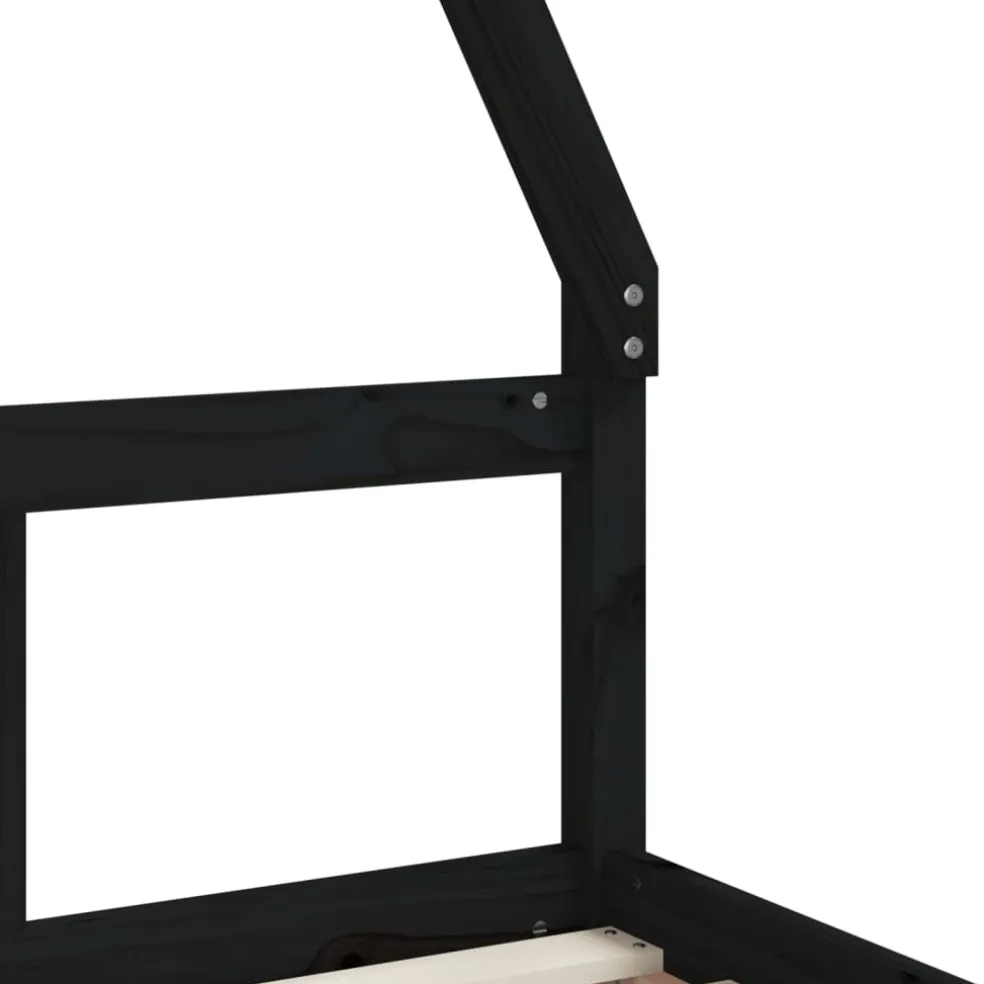 vidaXL Kinderbedframe 80x200 cm massief grenenhout zwart