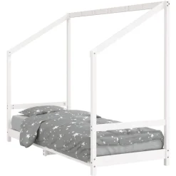 vidaXL Kinderbedframe 80x200 cm massief grenenhout wit