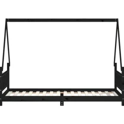 vidaXL Kinderbedframe 80x200 cm massief grenenhout zwart