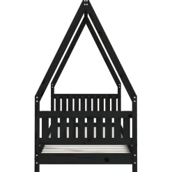 vidaXL Kinderbedframe 80x200 cm massief grenenhout zwart