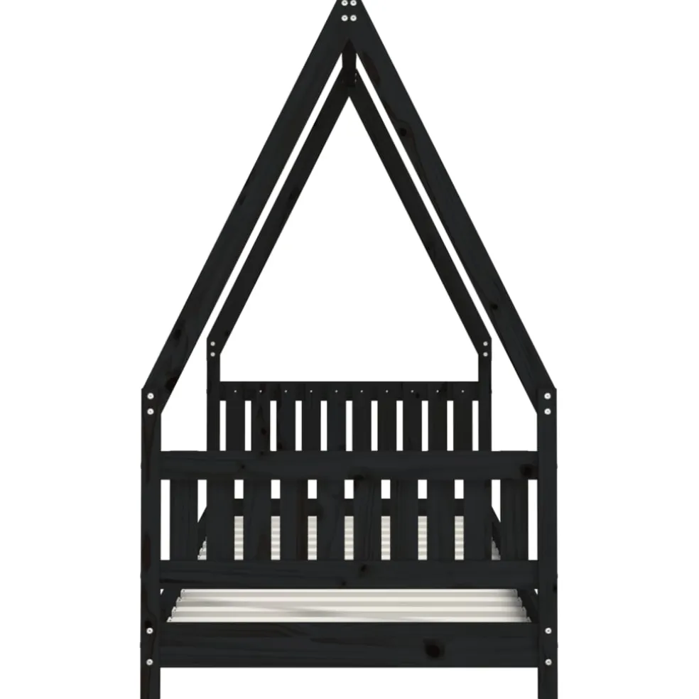 vidaXL Kinderbedframe 80x200 cm massief grenenhout zwart