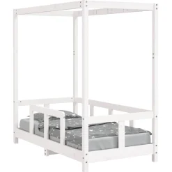 vidaXL Kinderbedframe 70x140 cm massief grenenhout wit