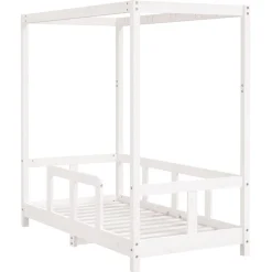 vidaXL Kinderbedframe 70x140 cm massief grenenhout wit