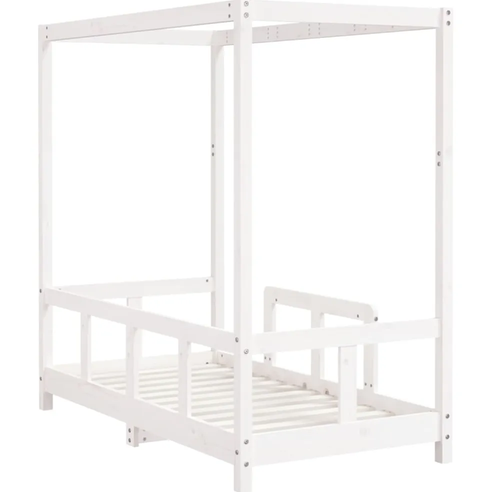 vidaXL Kinderbedframe 70x140 cm massief grenenhout wit