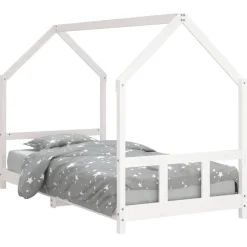vidaXL Kinderbedframe 90x200 cm massief grenenhout wit