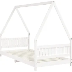 vidaXL Kinderbedframe 90x200 cm massief grenenhout wit
