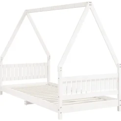 vidaXL Kinderbedframe 90x200 cm massief grenenhout wit