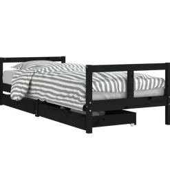 vidaXL Kinderbedframe 80x200 cm massief grenenhout zwart