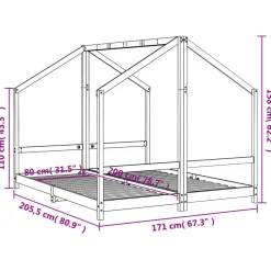 vidaXL Kinderbedframe 2x(80x200) cm massief grenenhout
