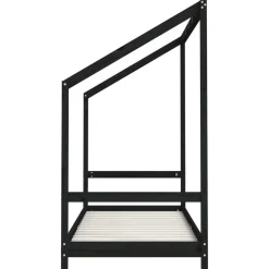 vidaXL Kinderbedframe 2x(80x200) cm massief grenenhout zwart