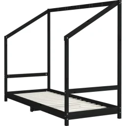 vidaXL Kinderbedframe 2x(80x200) cm massief grenenhout zwart
