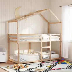 vidaXL Kinderbedhuisje 60x89x134,5 cm massief grenenhout wasbruin