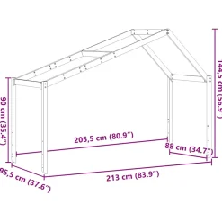 vidaXL Kinderbedhuisje 213x95,5x144,5 cm massief grenenhout wasbruin