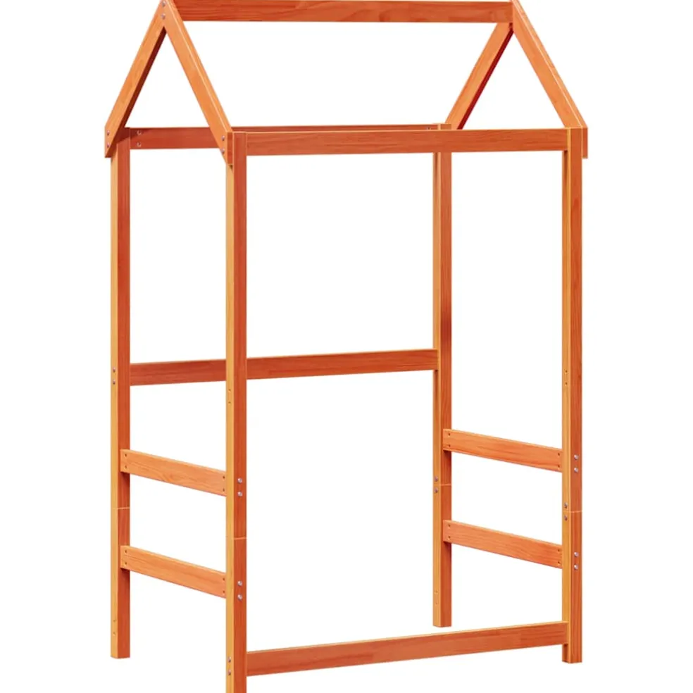 vidaXL Kinderbedhuisje 118x70x176,5 cm massief grenenhout wasbruin