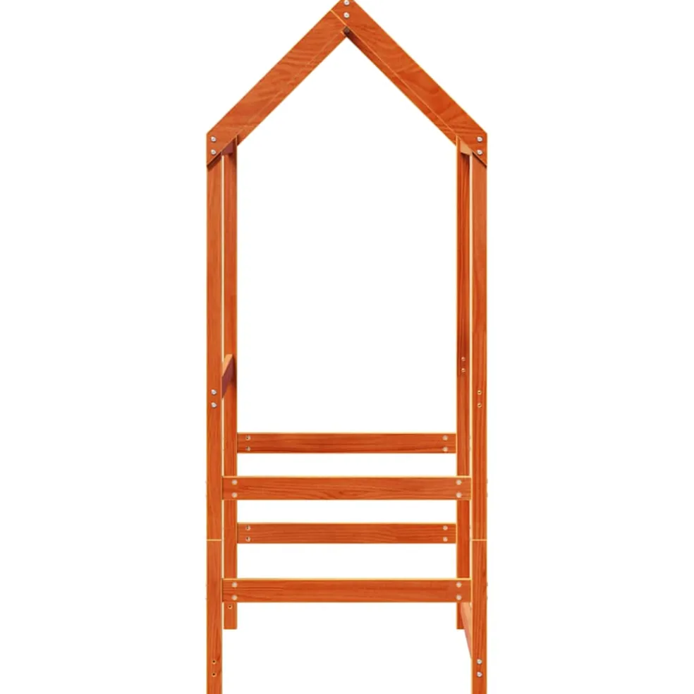 vidaXL Kinderbedhuisje 118x70x176,5 cm massief grenenhout wasbruin
