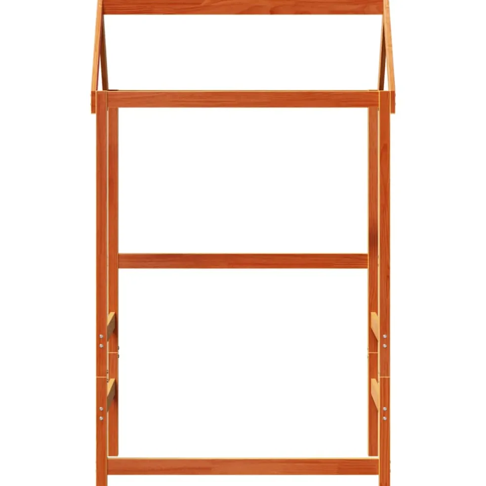 vidaXL Kinderbedhuisje 118x70x176,5 cm massief grenenhout wasbruin