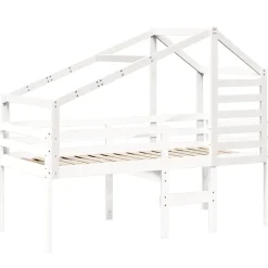 vidaXL Kinderbedhuisje 198x87x113 cm massief grenenhout wit