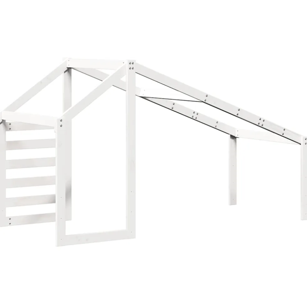 vidaXL Kinderbedhuisje 198x87x113 cm massief grenenhout wit