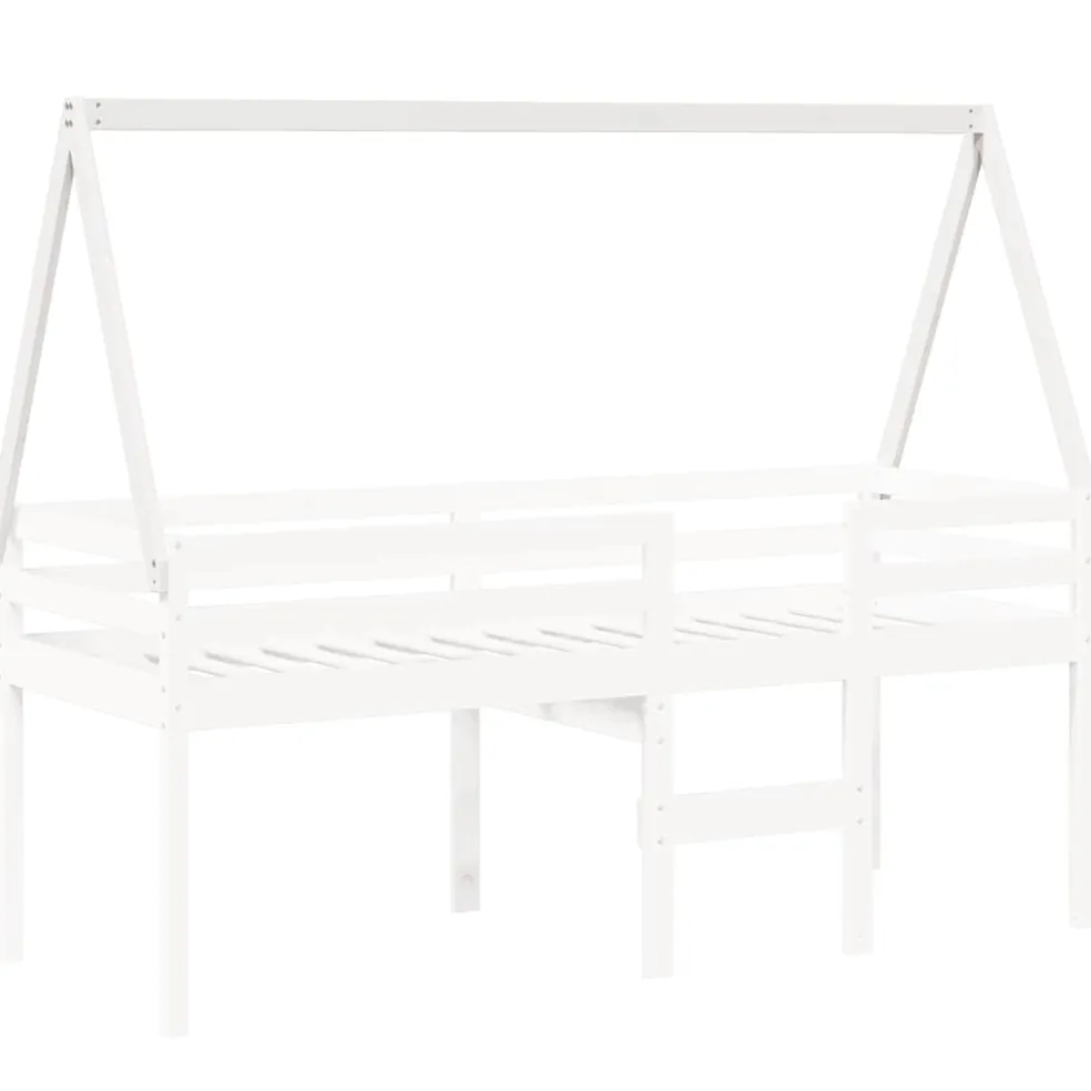vidaXL Kinderbedhuisje 209x95,5x88 cm massief grenenhout wit
