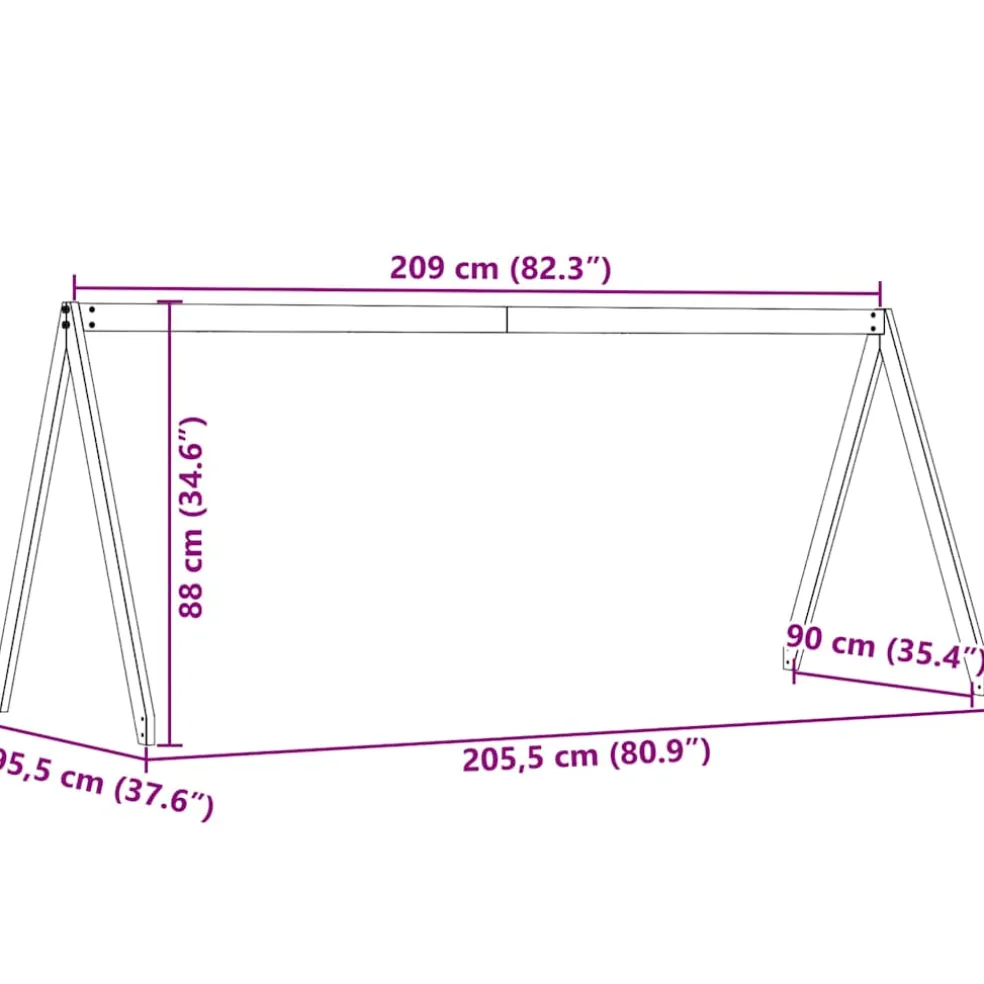 vidaXL Kinderbedhuisje 209x95,5x88 cm massief grenenhout wit