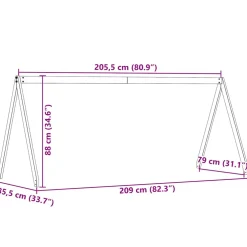 vidaXL Kinderbedhuisje 209x85,5x88 cm massief grenenhout
