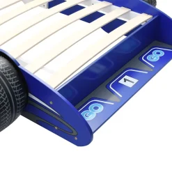 vidaXL Kinderbed raceauto blauw 90x200 cm