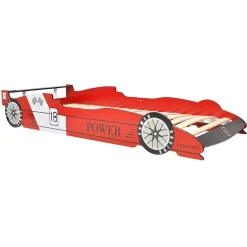 vidaXL Kinderbed raceauto met LED-verlichting rood 90x200 cm