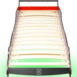 vidaXL Kinderbed raceauto met LED-verlichting rood 90x200 cm