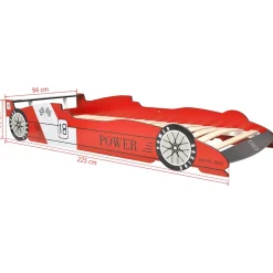 vidaXL Kinderbed raceauto met LED-verlichting rood 90x200 cm
