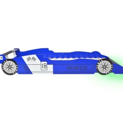 vidaXL Kinderbed raceauto met LED-verlichting blauw 90x200 cm
